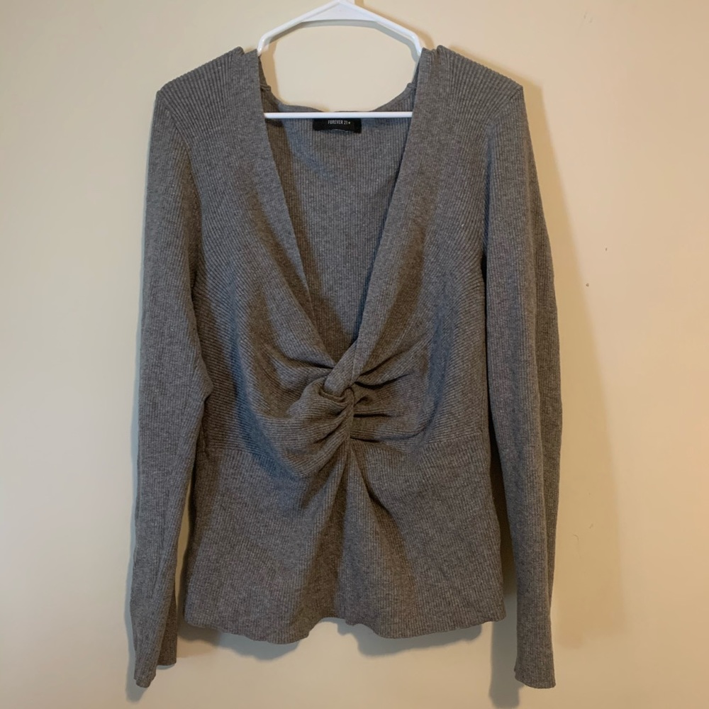 Grey knitted sweater